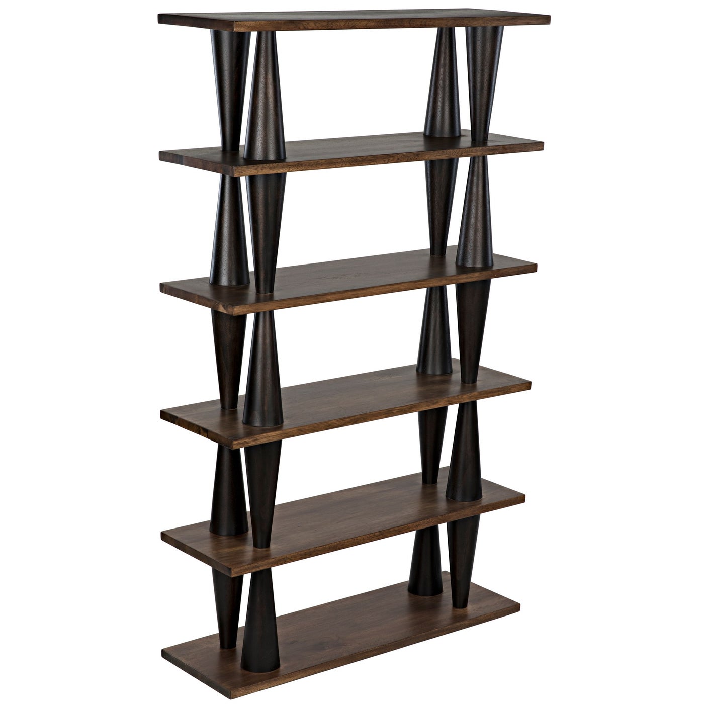 Noir Mood Bookcase, Ebony And Dark Walnut
