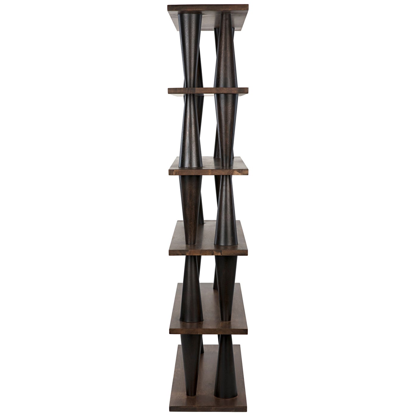 Noir Mood Bookcase, Ebony And Dark Walnut