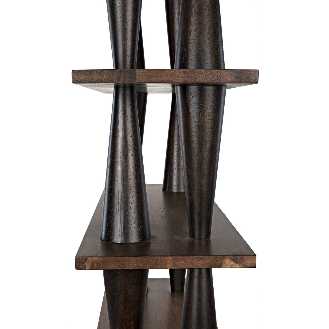 Noir Mood Bookcase, Ebony And Dark Walnut