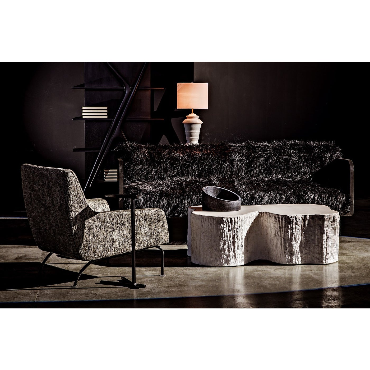 Noir Vetra Bookcase, Hand Rubbed Black