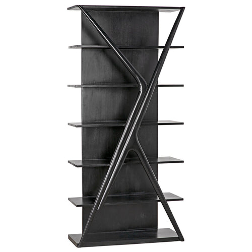 Noir Vetra Bookcase, Hand Rubbed Black