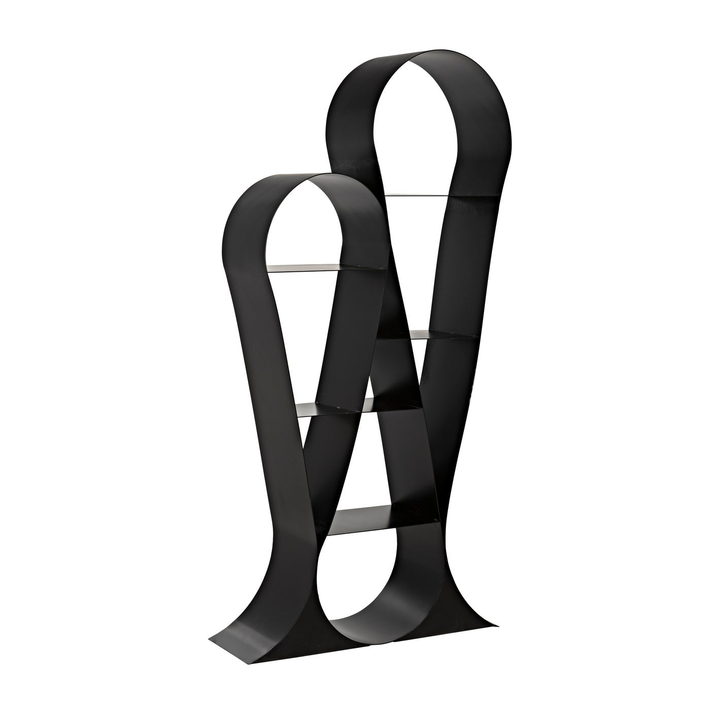 Noir Zaha Bookcase, Black Metal