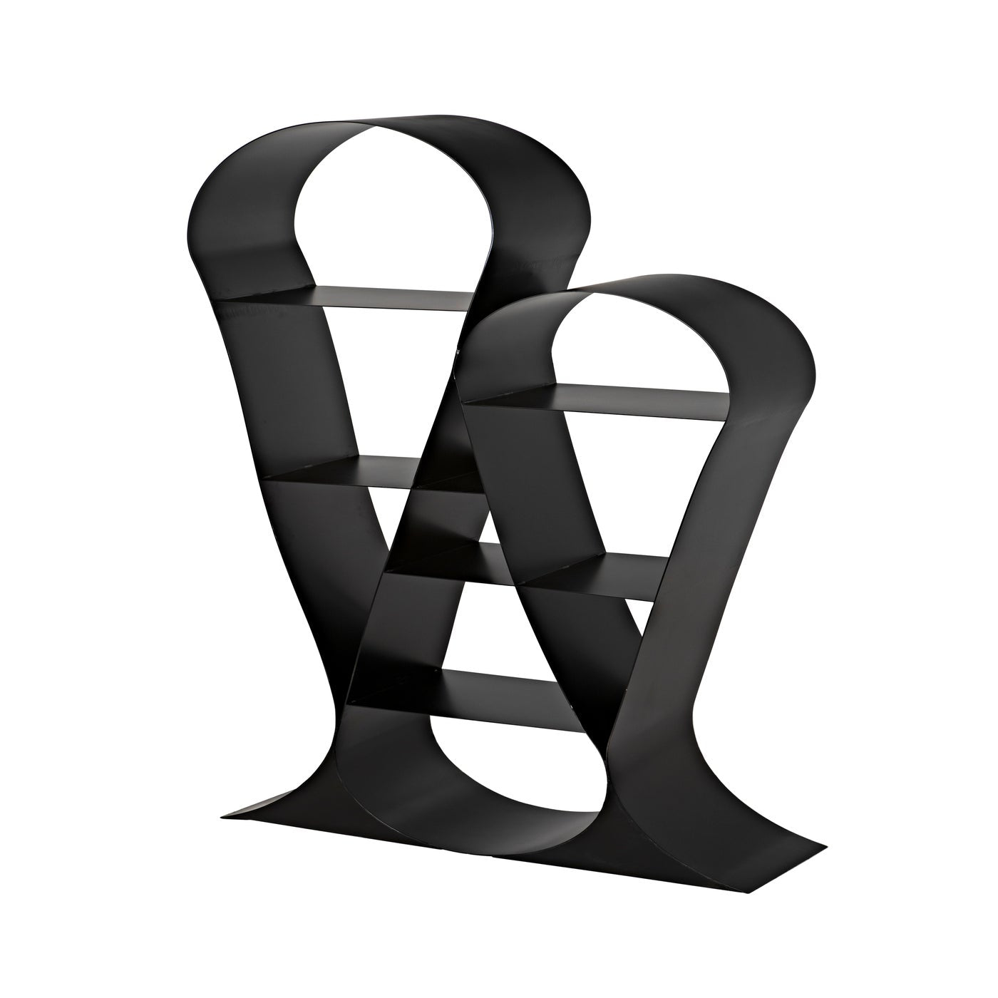 Noir Zaha Bookcase, Black Metal