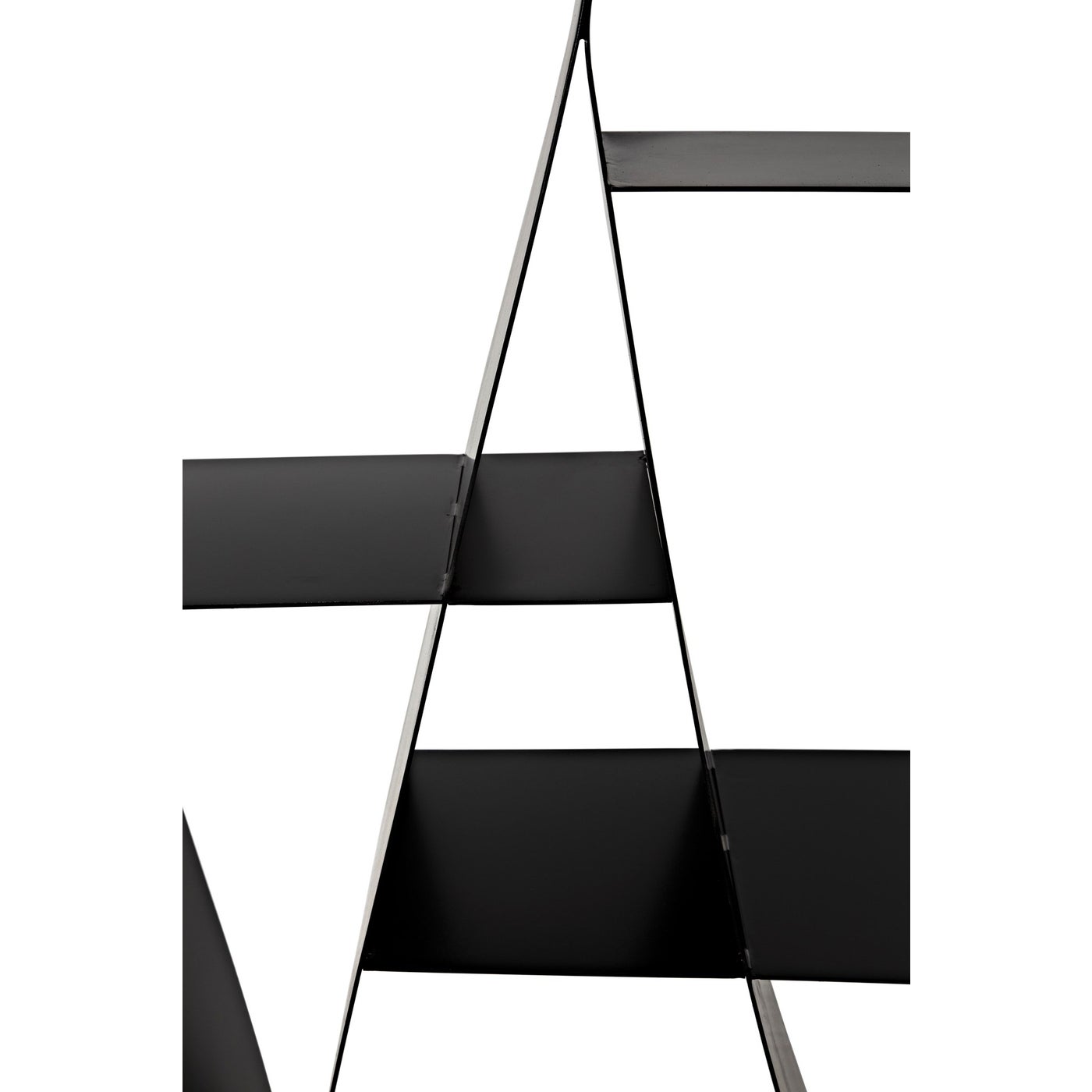 Noir Zaha Bookcase, Black Metal