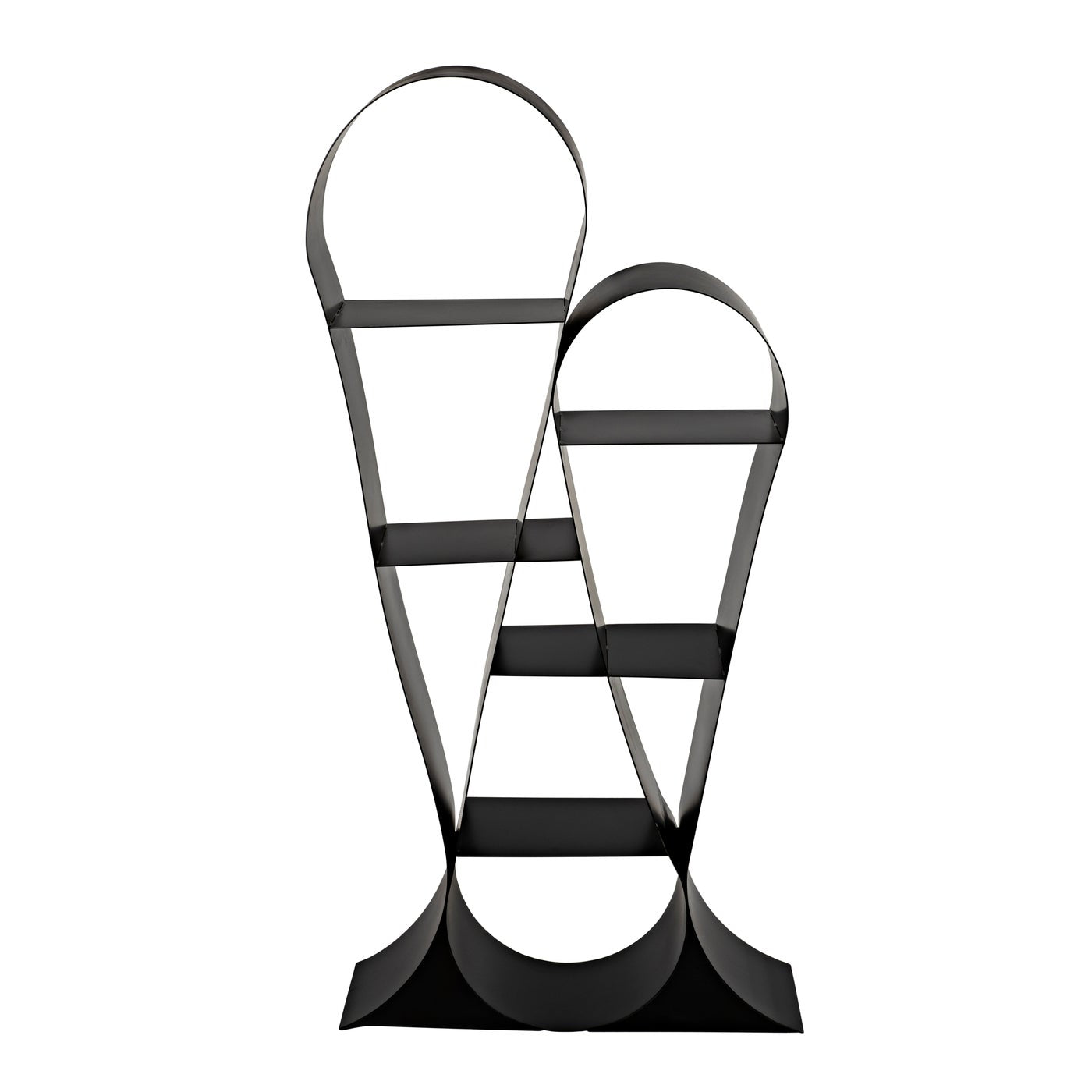 Noir Zaha Bookcase, Black Metal