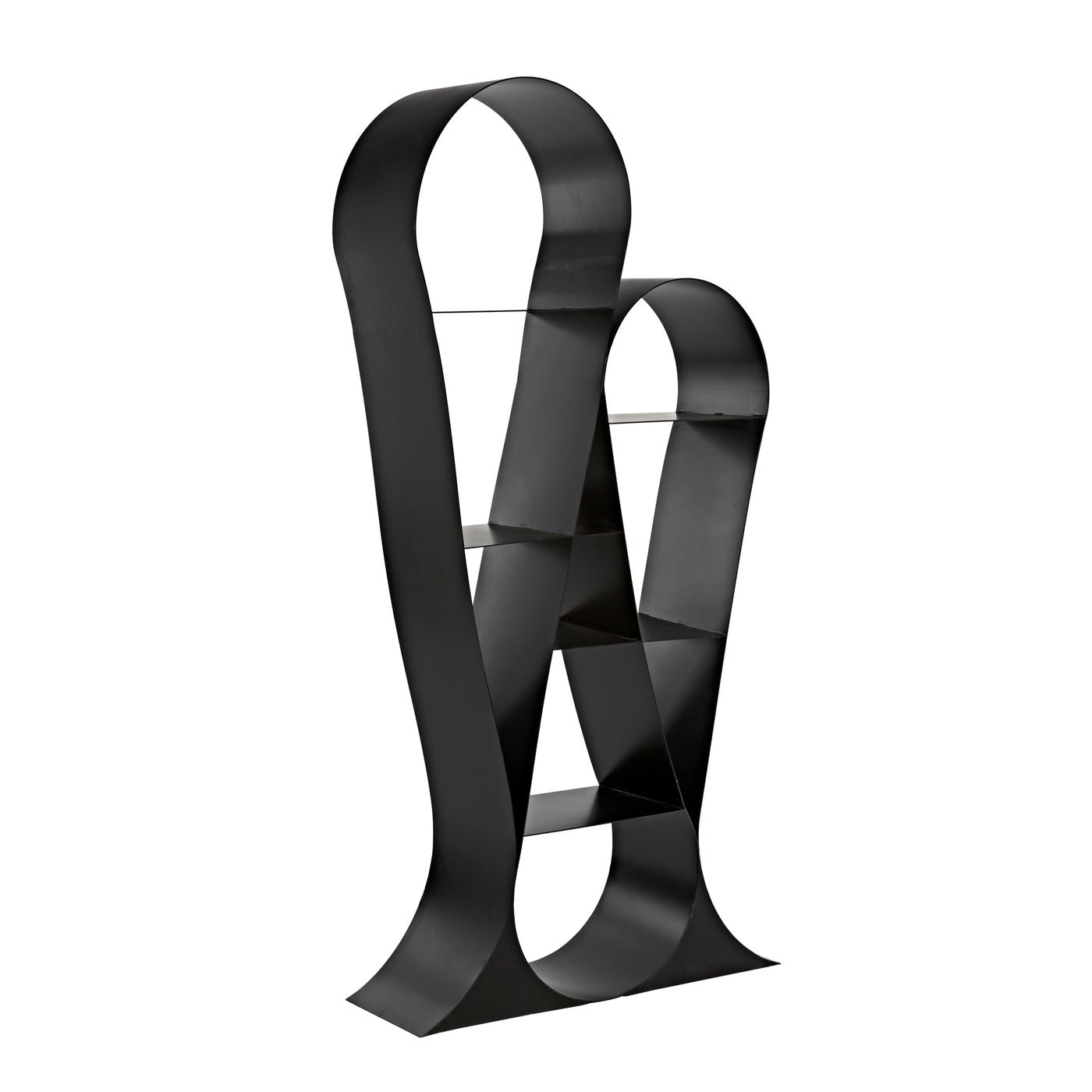 Noir Zaha Bookcase, Black Metal