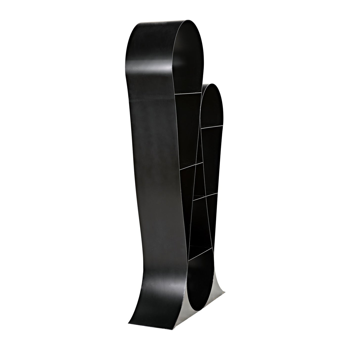 Noir Zaha Bookcase, Black Metal
