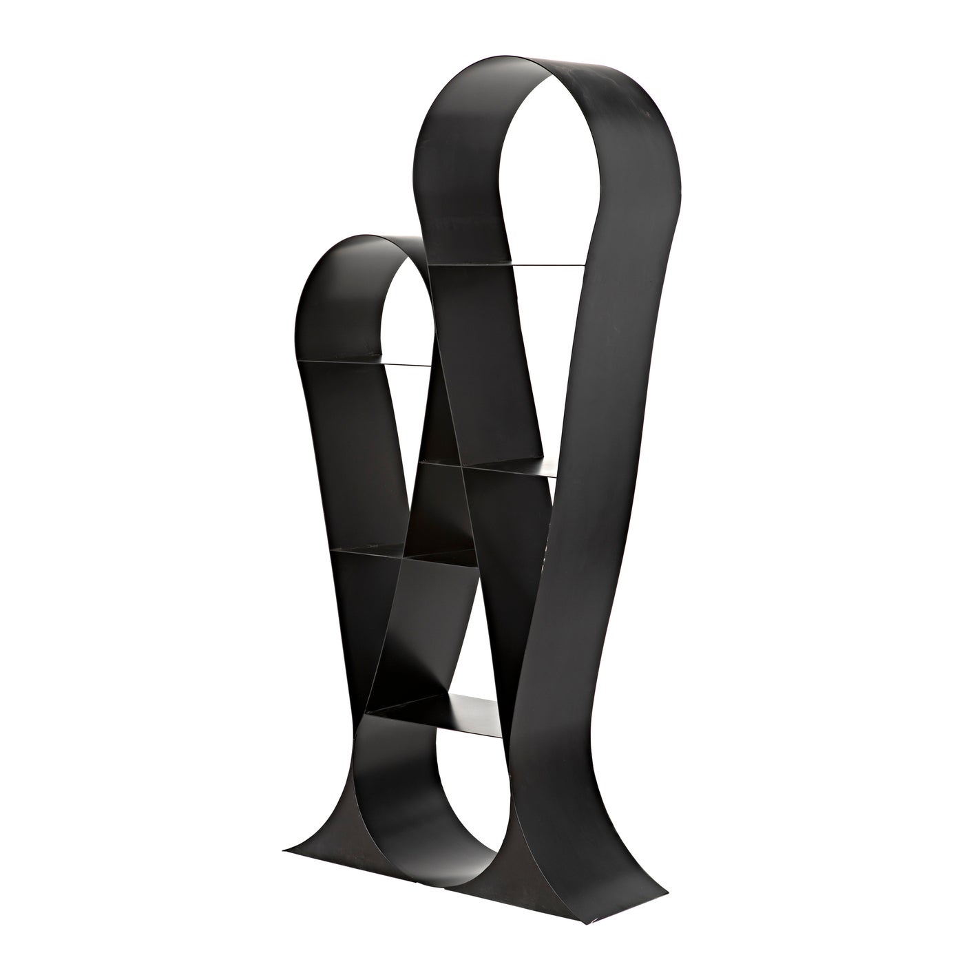 Noir Zaha Bookcase, Black Metal