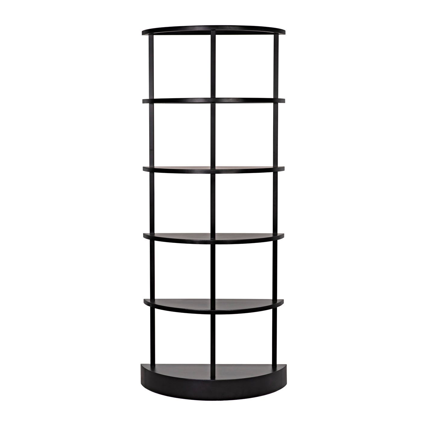 Noir Spago Bookcase, Black Metal