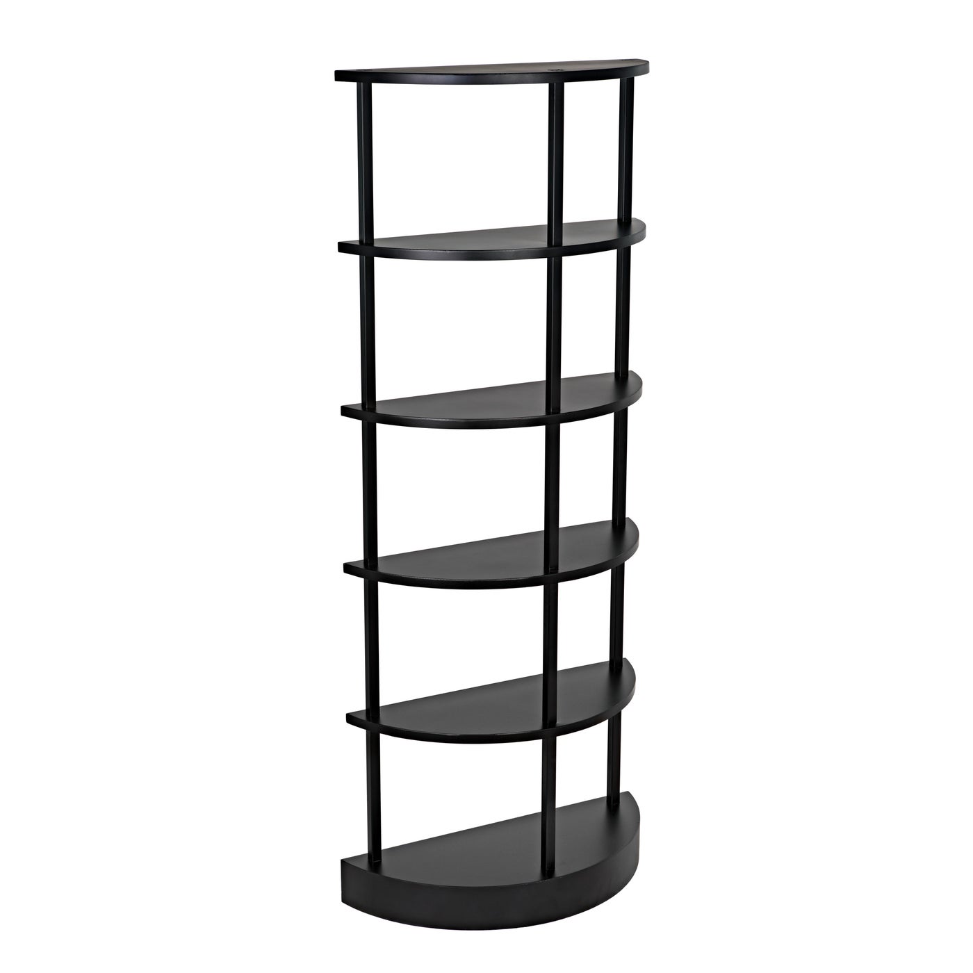 Noir Spago Bookcase, Black Metal