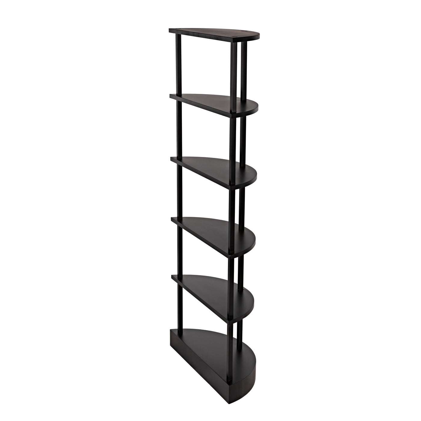 Noir Spago Bookcase, Black Metal