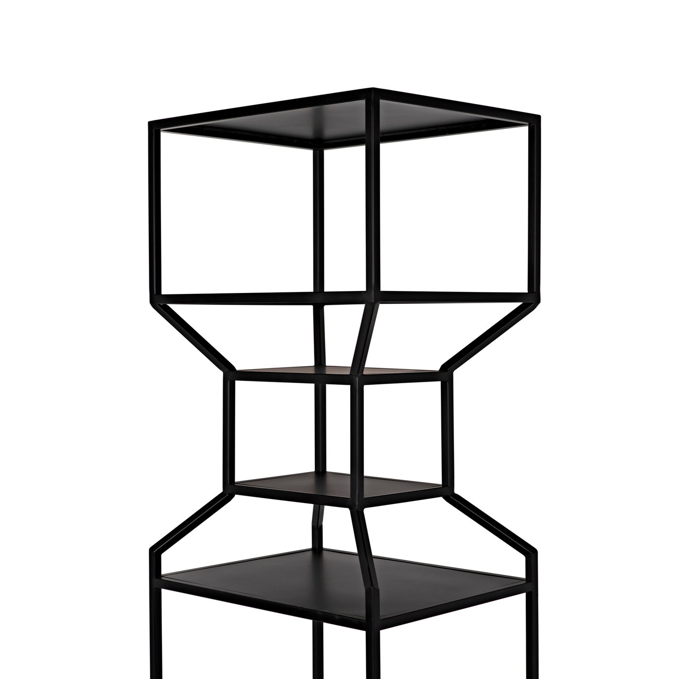 Noir Downtown A Bookcase, Black Metal