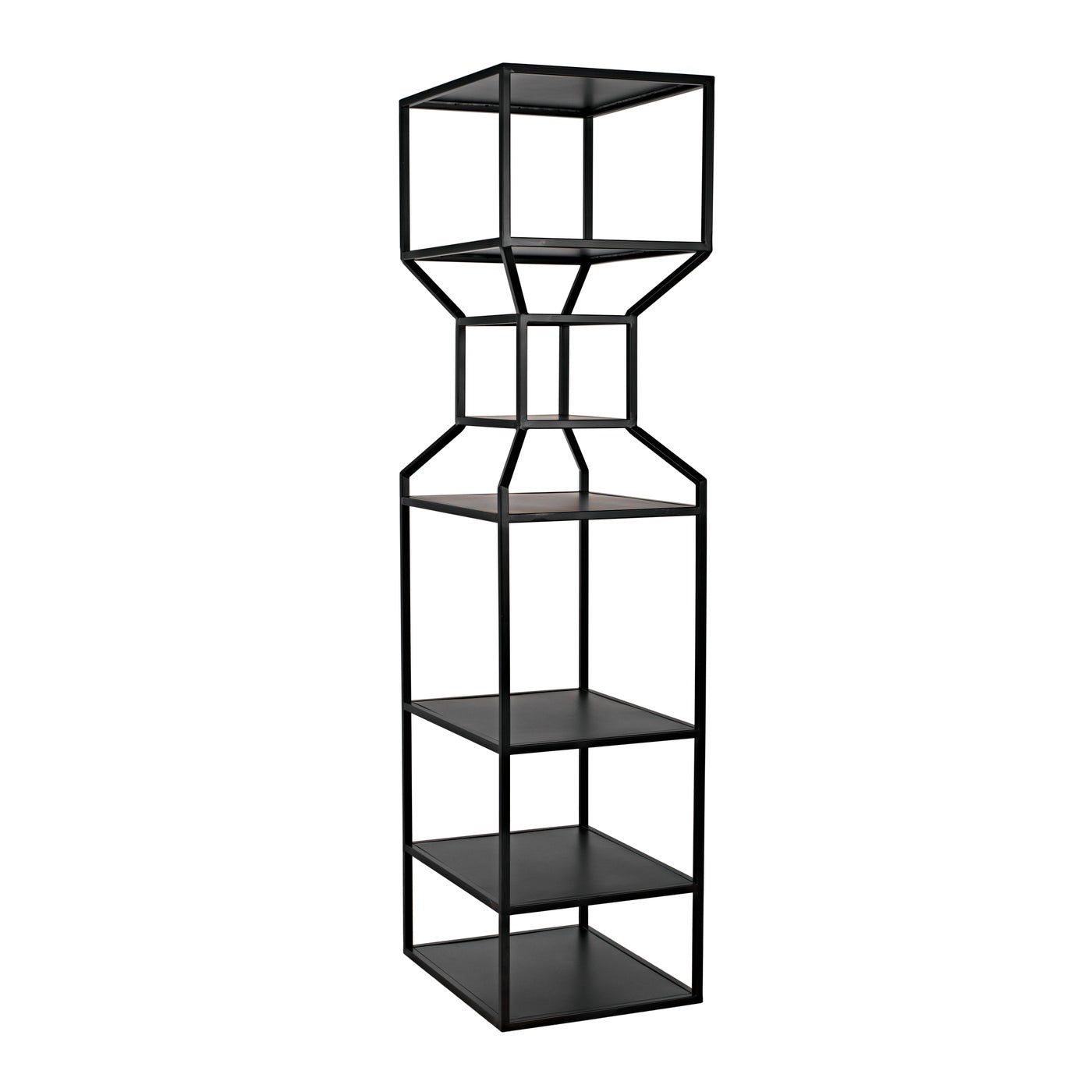 Noir Downtown A Bookcase, Black Metal