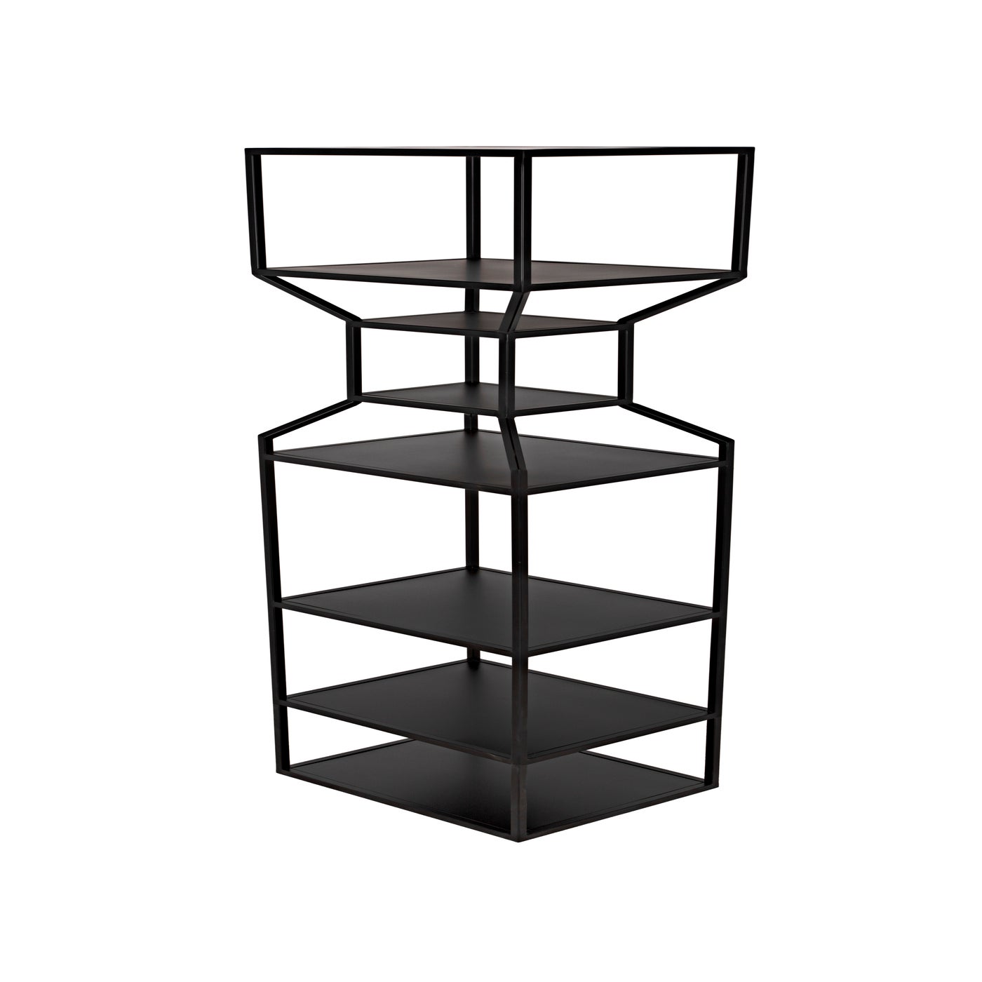 Noir Downtown A Bookcase, Black Metal