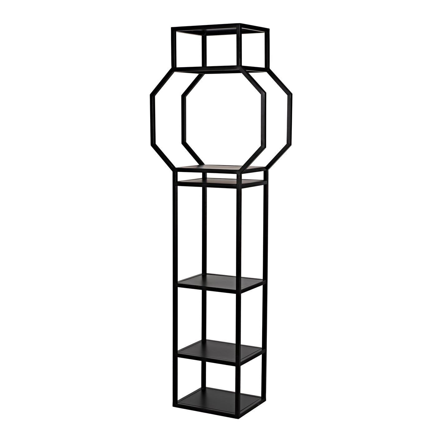 Noir Downtown B Bookcase, Black Metal