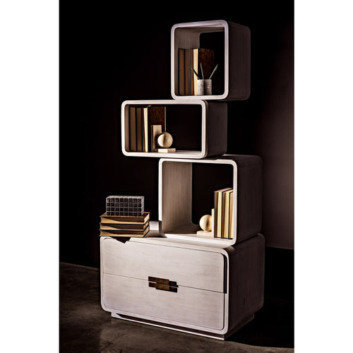 Noir Belini Bookcase, White Wash