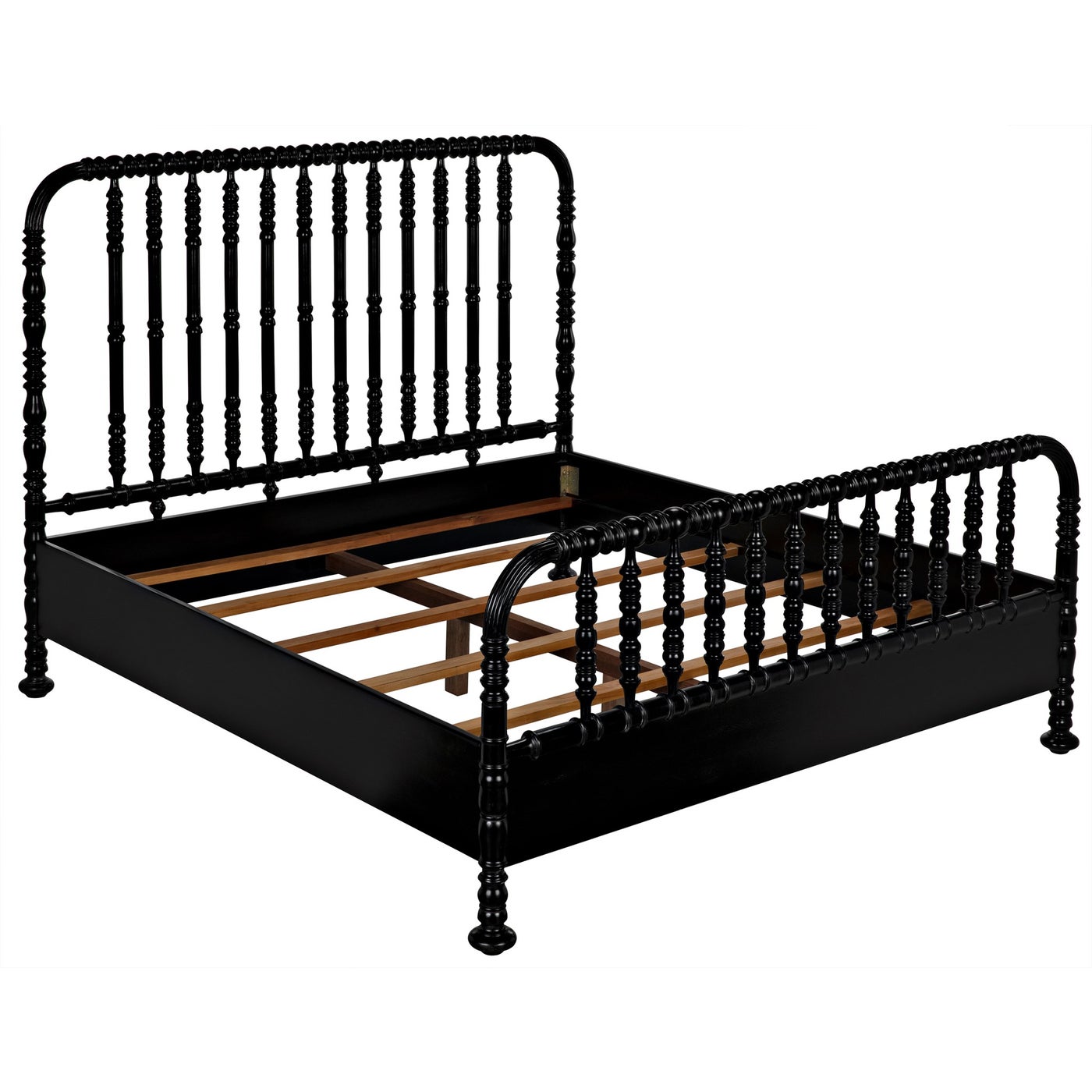 Noir Bachelor Bed, Eastern King, Hand Rubbed Black