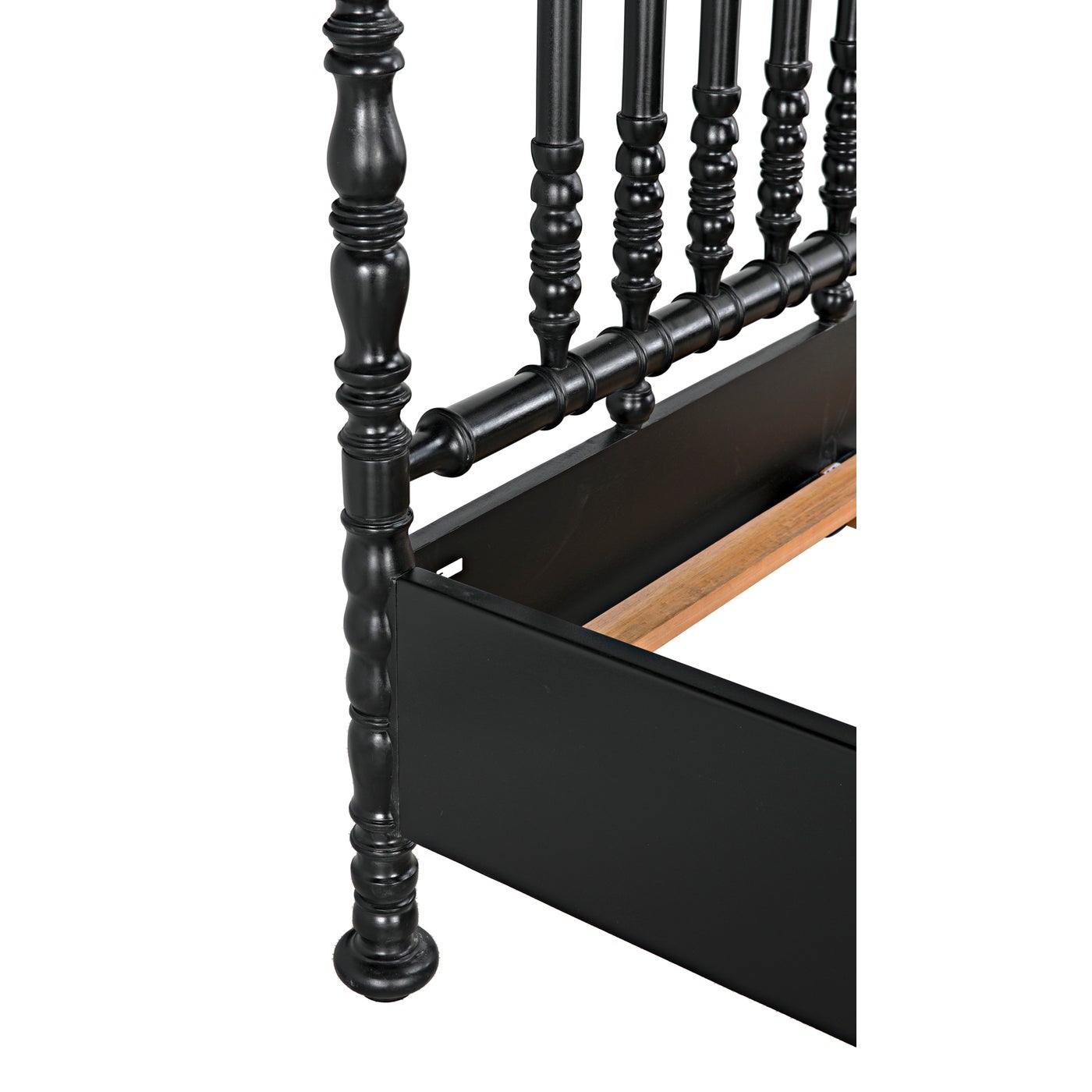 Noir Bachelor Bed, Queen, Hand Rubbed Black