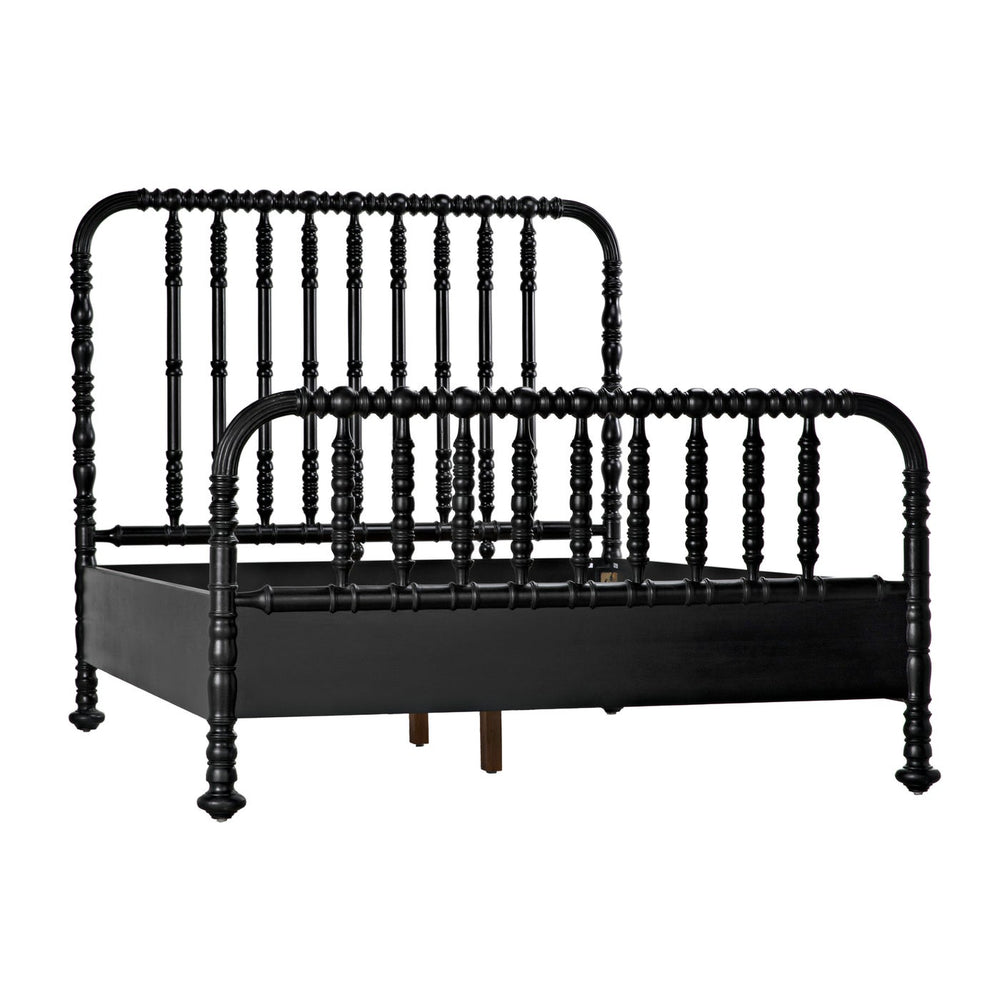 Noir Bachelor Bed, Queen, Hand Rubbed Black