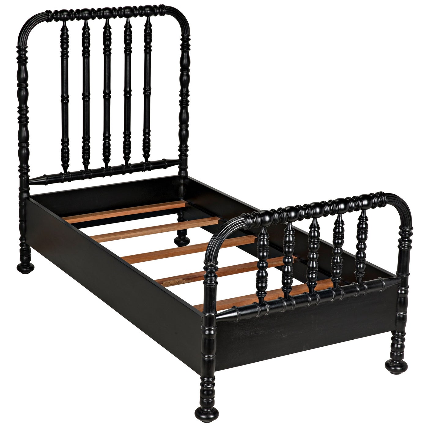 Noir Bachelor Bed, Twin, Hand Rubbed Black
