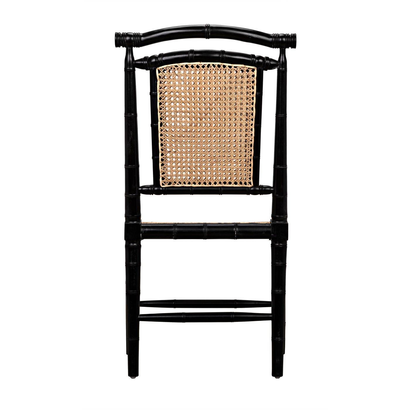 Noir Colonial Bamboo Side Chair, Hand Rubbed Black