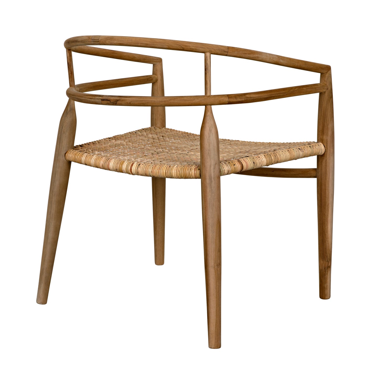 Noir Finley Chair With Rattan, Teak