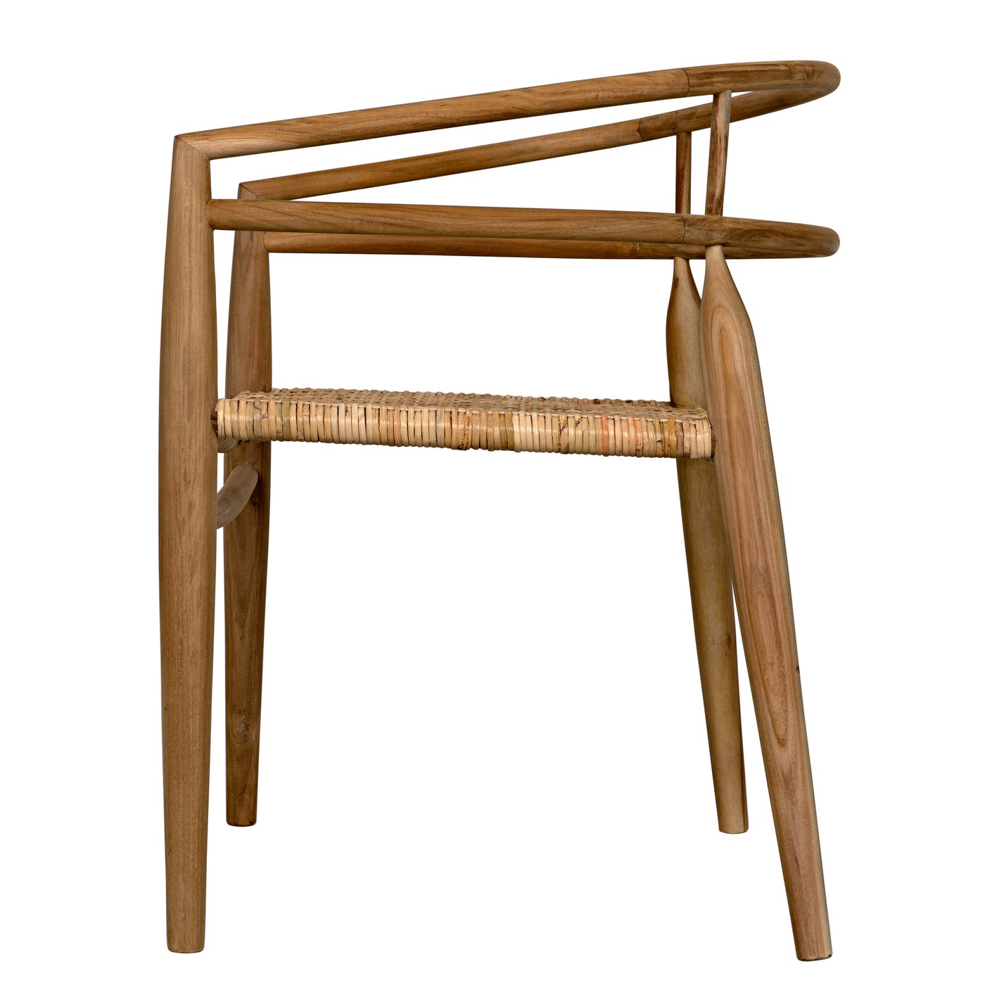 Noir Finley Chair With Rattan, Teak