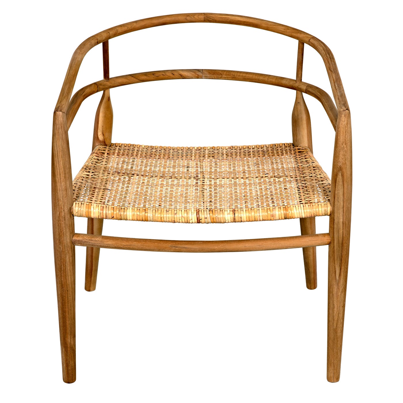 Noir Finley Chair With Rattan, Teak