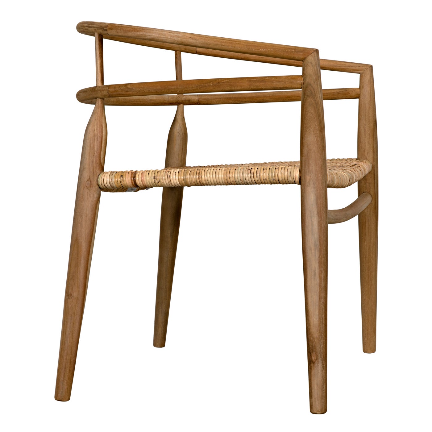 Noir Finley Chair With Rattan, Teak