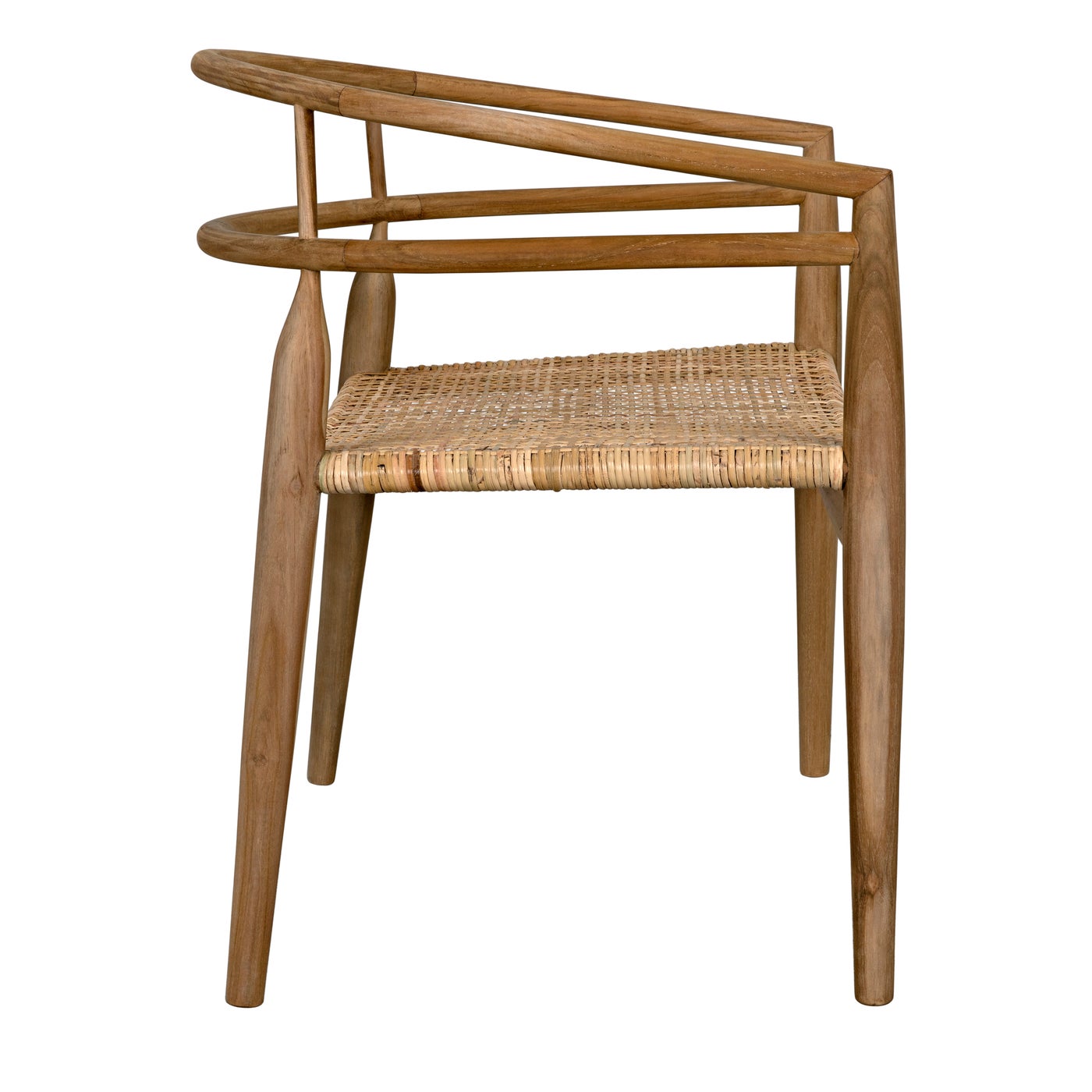 Noir Finley Chair With Rattan, Teak