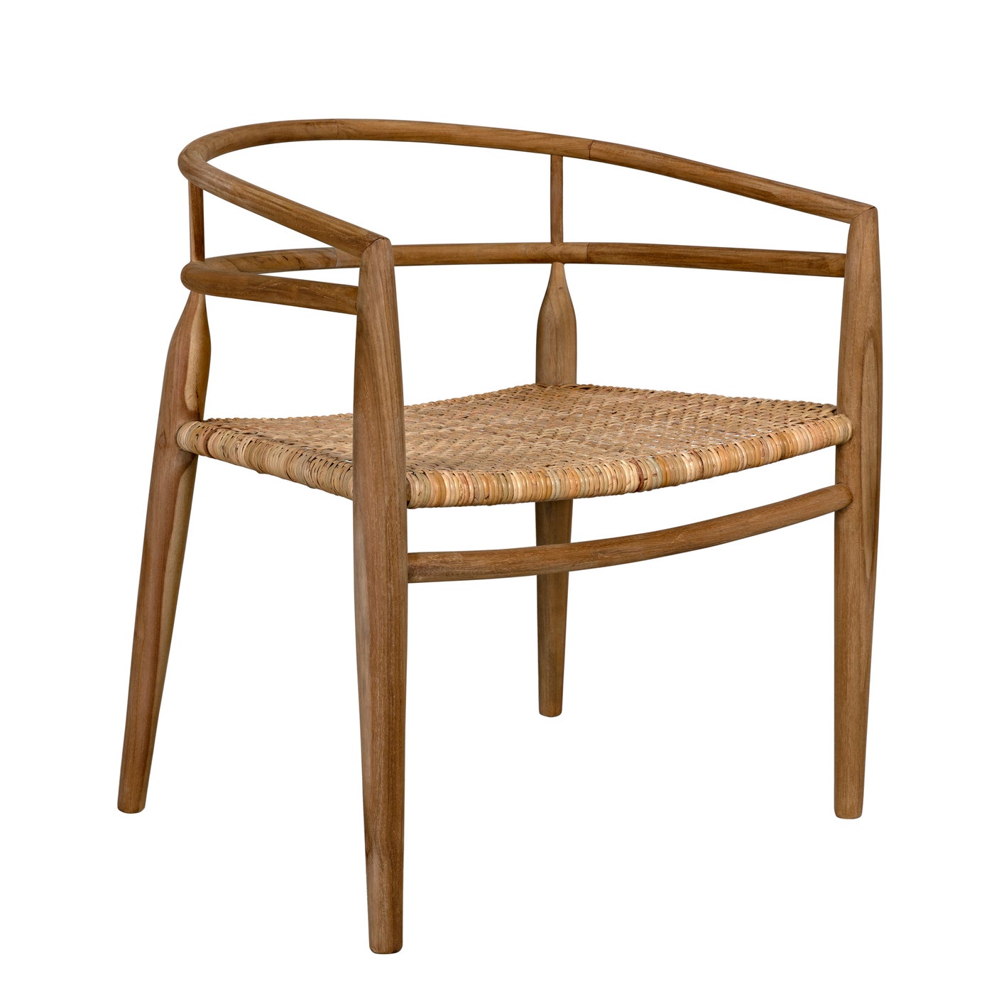 Noir Finley Chair With Rattan, Teak