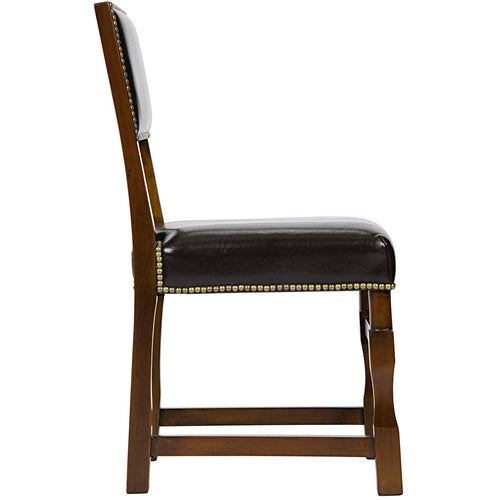 Noir Abadon Side Chair With Leather
