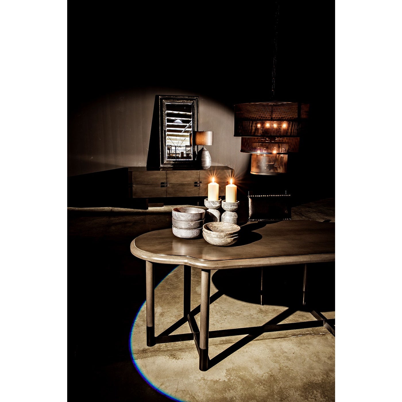 Noir Kerouac Chair With Leather, Distressed Black