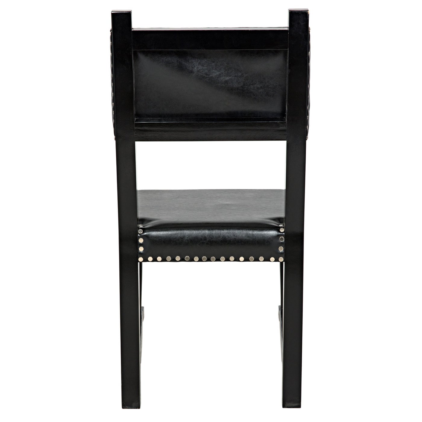 Noir Kerouac Chair With Leather, Distressed Black