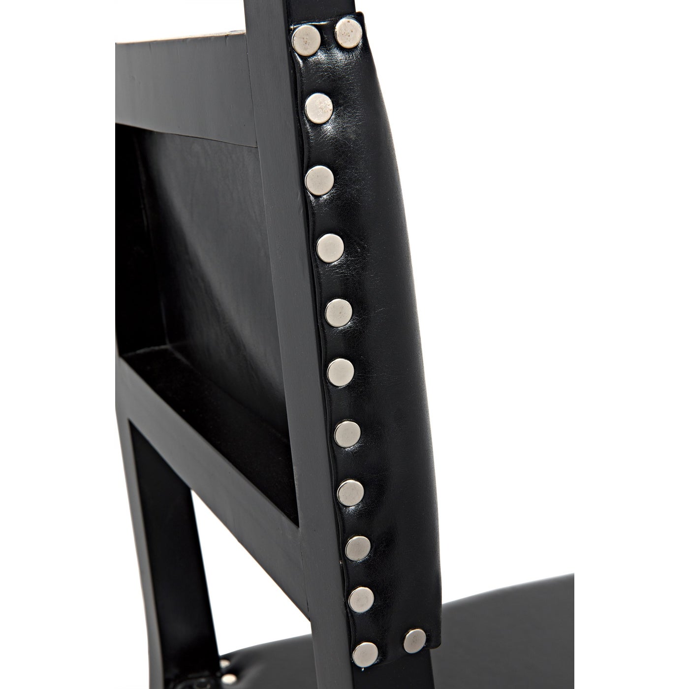 Noir Kerouac Chair With Leather, Distressed Black