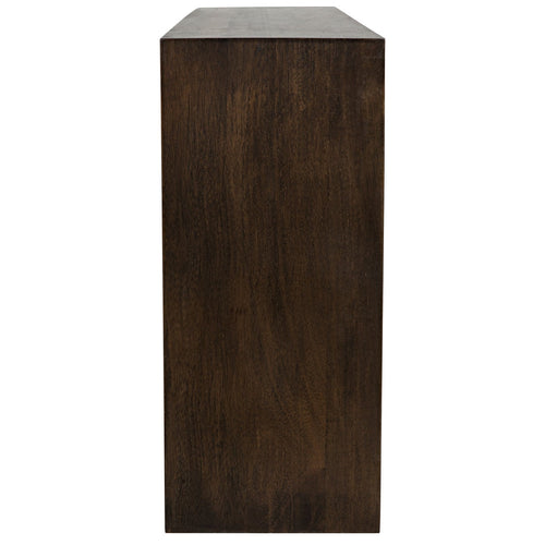 Noir Nelson Console, Ebony Walnut With White Detail