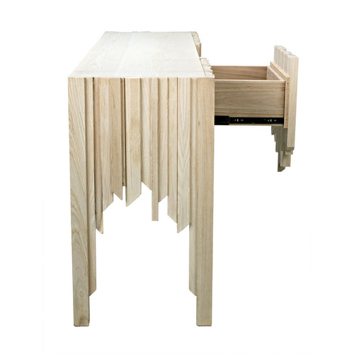 Noir Desdemona Sideboard With 3 Drawers, Bleached Elm