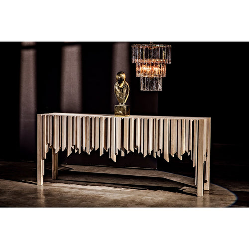 Noir Desdemona Sideboard With 3 Drawers, Bleached Elm