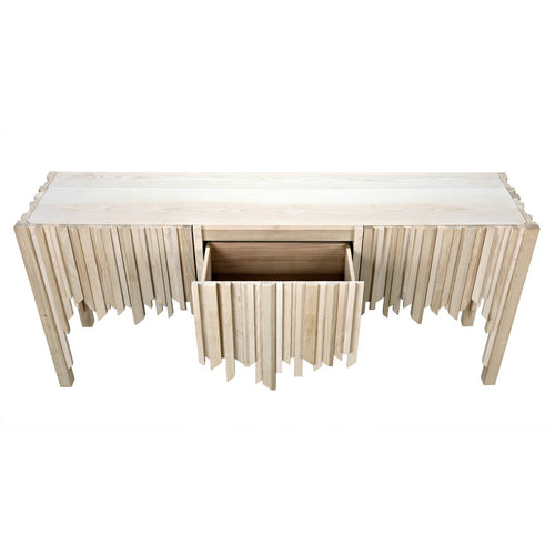 Noir Desdemona Sideboard With 3 Drawers, Bleached Elm