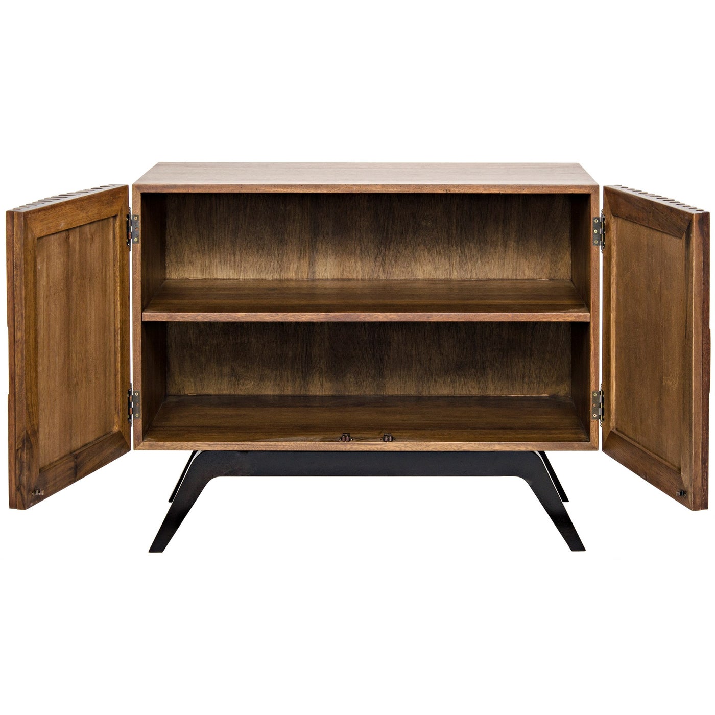 Noir Illusion Single Sideboard With Steel Base, Bleached Walnut