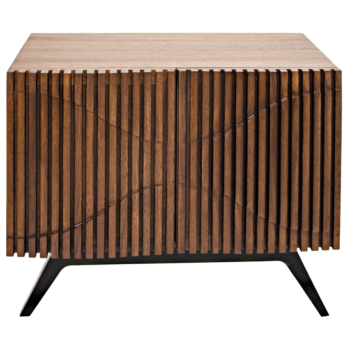 Noir Illusion Single Sideboard With Steel Base, Bleached Walnut