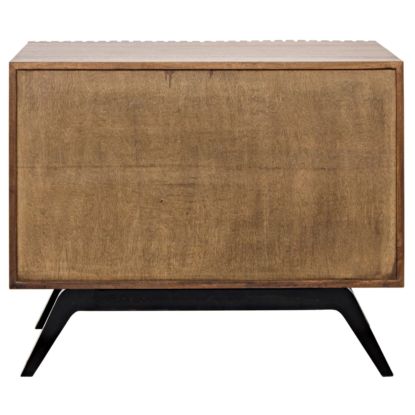 Noir Illusion Single Sideboard With Steel Base, Bleached Walnut
