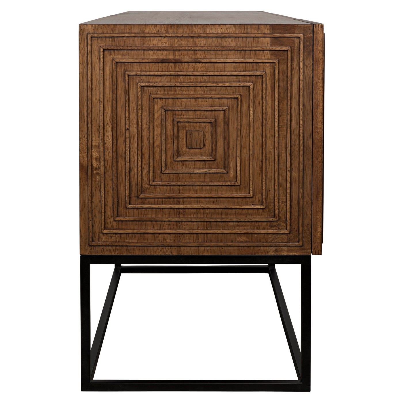 Noir Lanon Sideboard With Steel Base, Dark Walnut