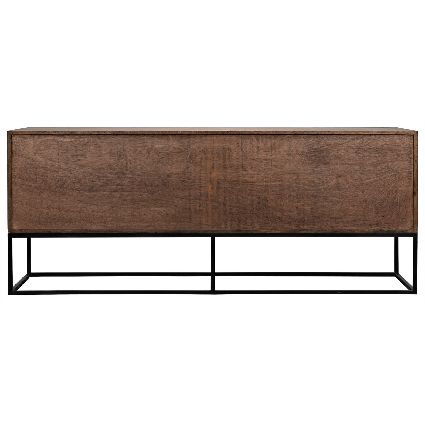 Noir Lanon Sideboard With Steel Base, Dark Walnut