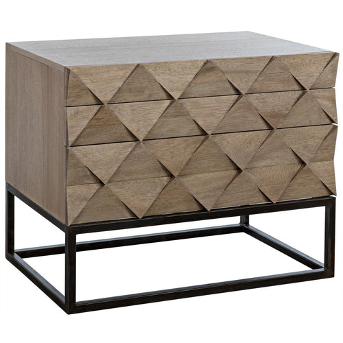 Noir Draco Sideboard With Steel Stand, Washed Walnut