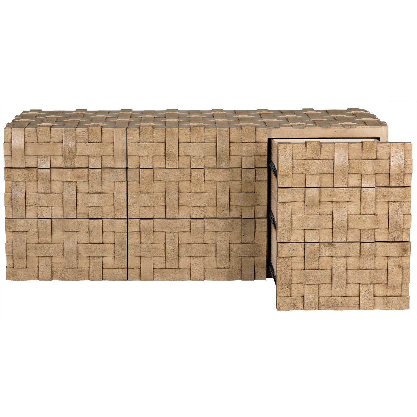 Noir Weave Sideboard, Bleached Walnut