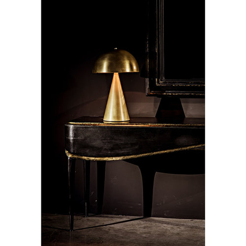 Noir Carlisle Console, Hand Rubbed Black With Gold