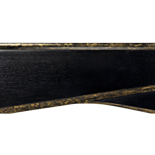 Noir Carlisle Console, Hand Rubbed Black With Gold