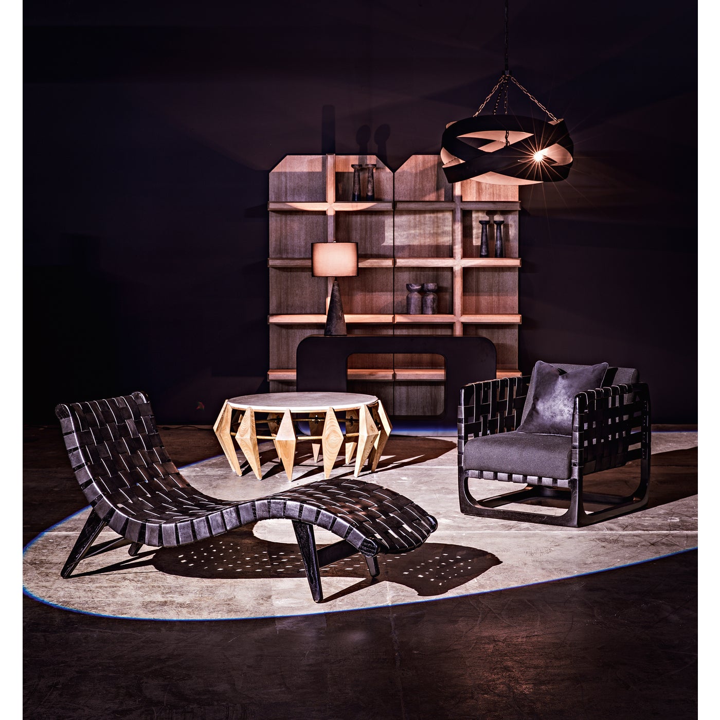 Noir Shylock Console, Black Steel