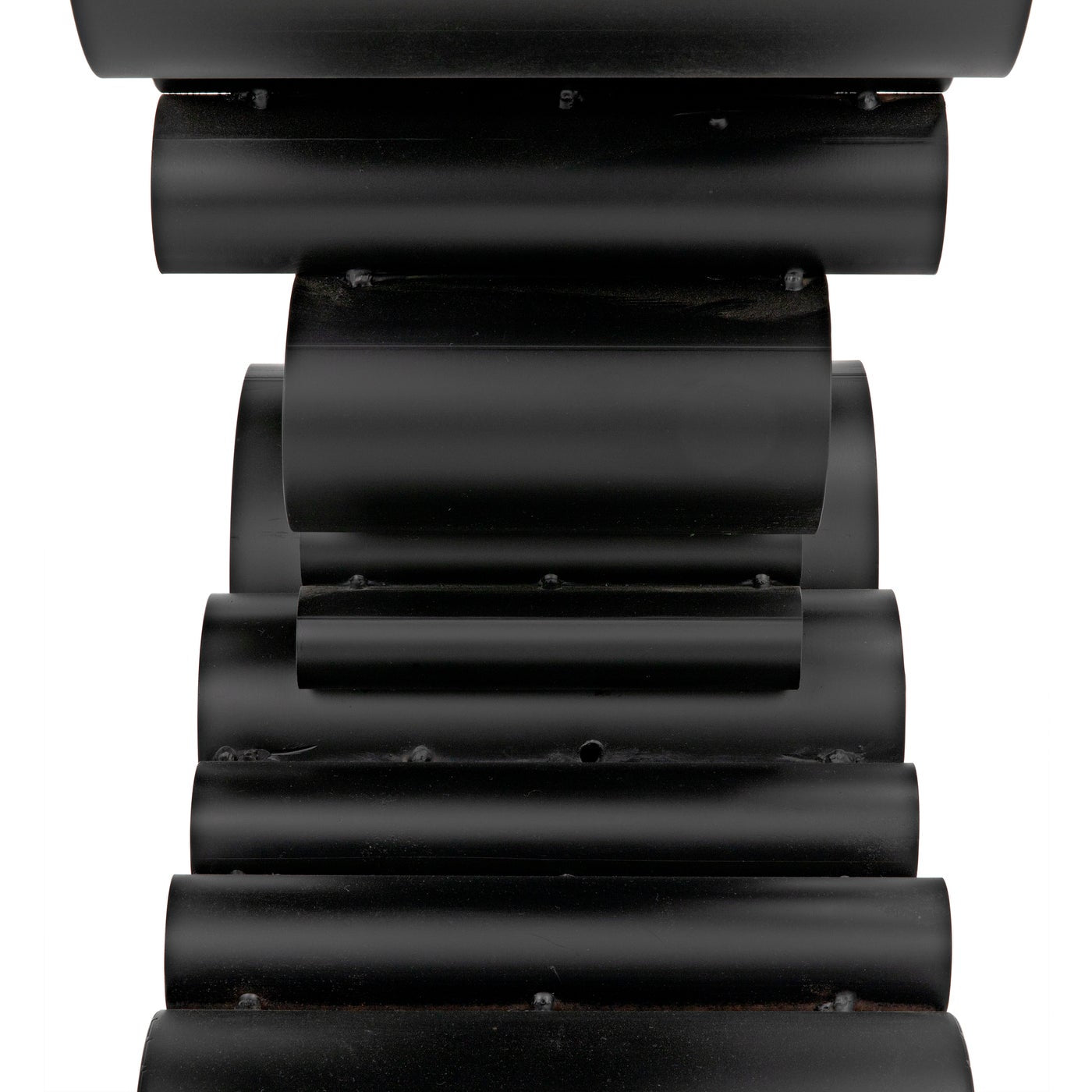 Noir Paradox Console, Black Steel With Glass Top